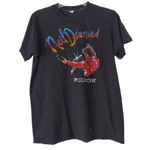 Vintage 1976 Neil Diamond in Concert size Medium T Shirt  Rainbow Band Tee
